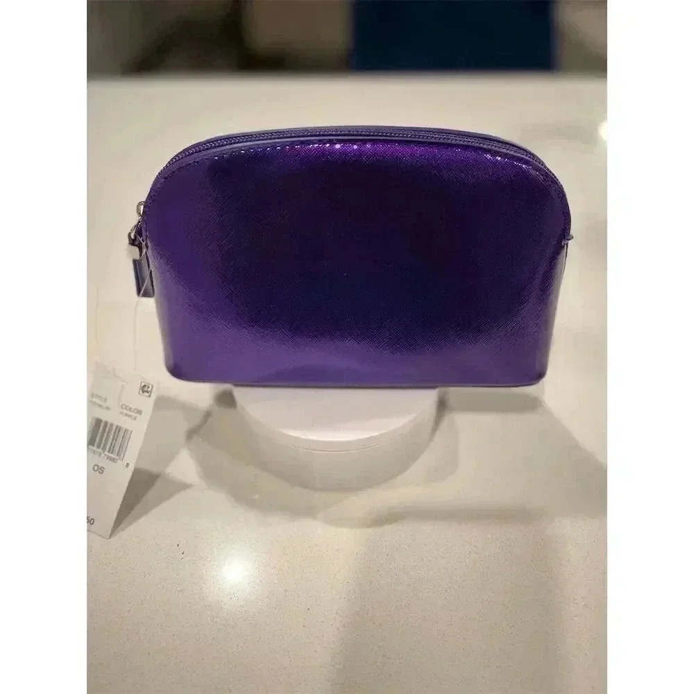 Stella & Max Purple Zip Around Cosmetic Bag Clutch Travel Size Small